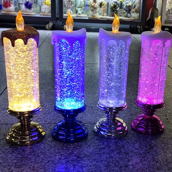 Kristalno Elektronska Sveča Turističnih Spominkov LED Kristalno Sveče, 7-barvna Gradient Stranka Vzdušje za Božič, Rojstni dan, Poroko