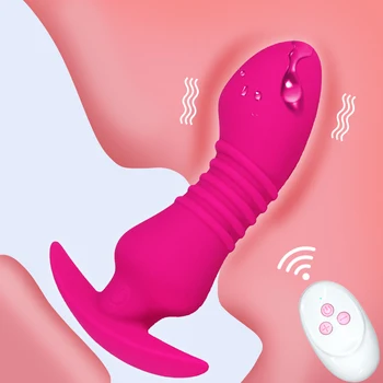 Nosljivi Silikonski Analni Butt Plug Vibrator z Brezžičnim Daljinskim upravljalnikom, Analni Prostate Massager Sex Igrače za Ženske, Moške Odrasle Gej