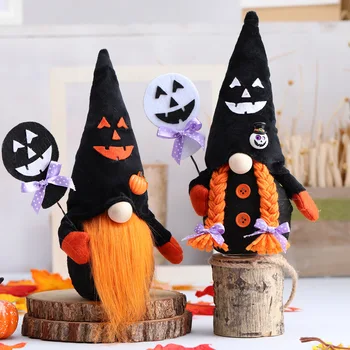 Nova Halloween Lutke Okraski za Otroke Črno Pravljice Rudolf Brezosebna Lutke Oranžna Bič Palček Lutka Prop Odlikovanja