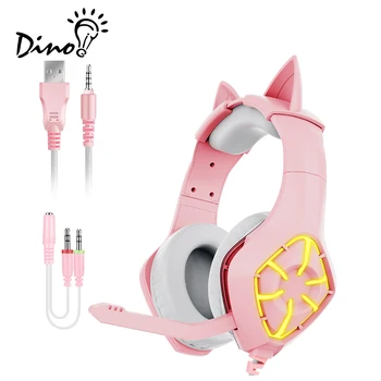 Žične Slušalke RGB Osvetlitev Slušalke Z USB in 3,5 mm Kabel, Mikrofon, Slušalke Združljive s PS / XBOX / PC / Android/ iOS